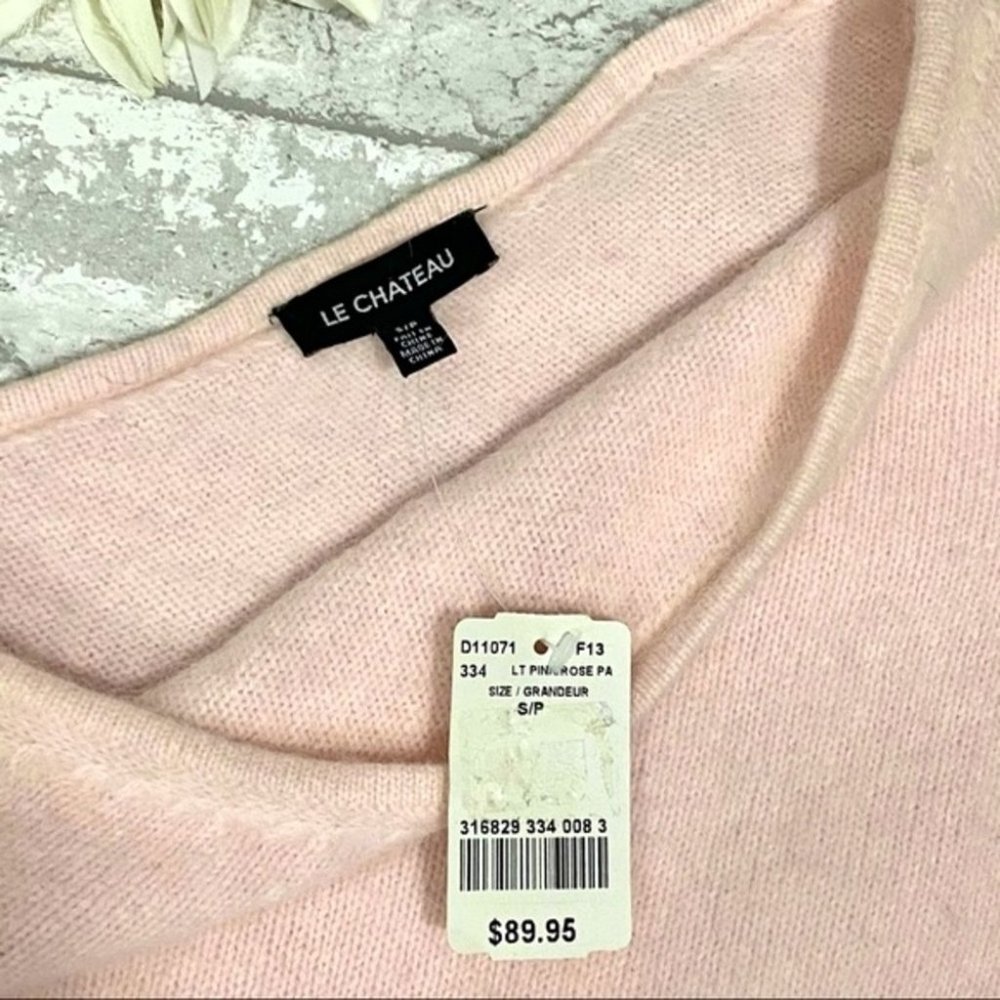 SOLD | NWT Le Chateau Angora Rabbit Pink Sweater - Picture 4 of 13